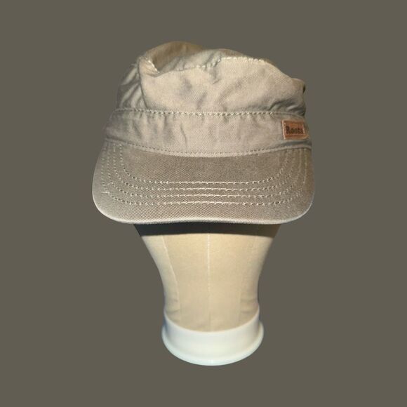 Roots Tan/Army Green Castro Cap Adjustable Military Hat - Picture 9 of 9